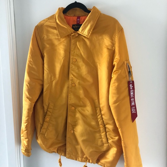 Alpha Industries Yellow Bomber Jacket - Picture 2 of 3